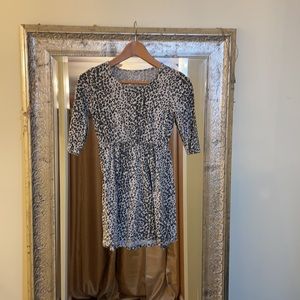 Knit Dress Cheetah Print 3/4 sleeve